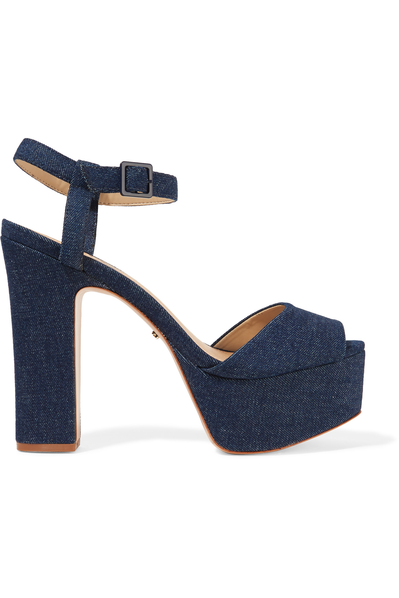 Schutz Denim Platform Sandals in Dark Denim (Blue) - Lyst